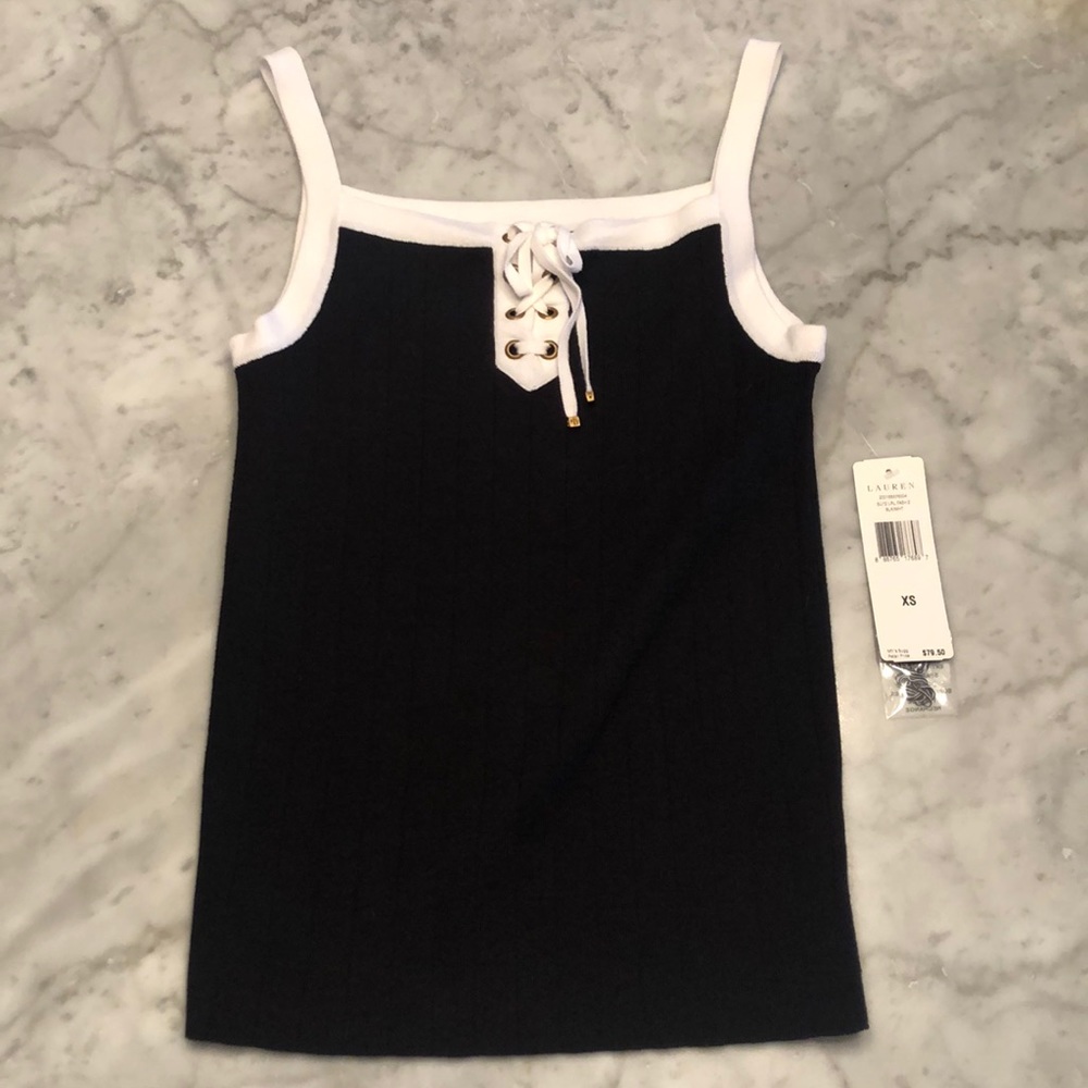 Ralph Lauren XS black / White NWT thick rib tank